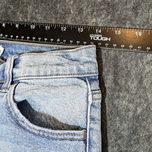 Distressed Ripped Straight Leg Jeans Women's Size 5 Grunge Raw Hem Light Wash - Picture 3 of 9